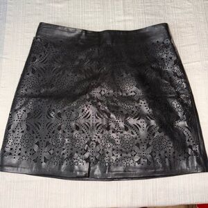 Forever 21 Black Laser Cut Mini Skirt